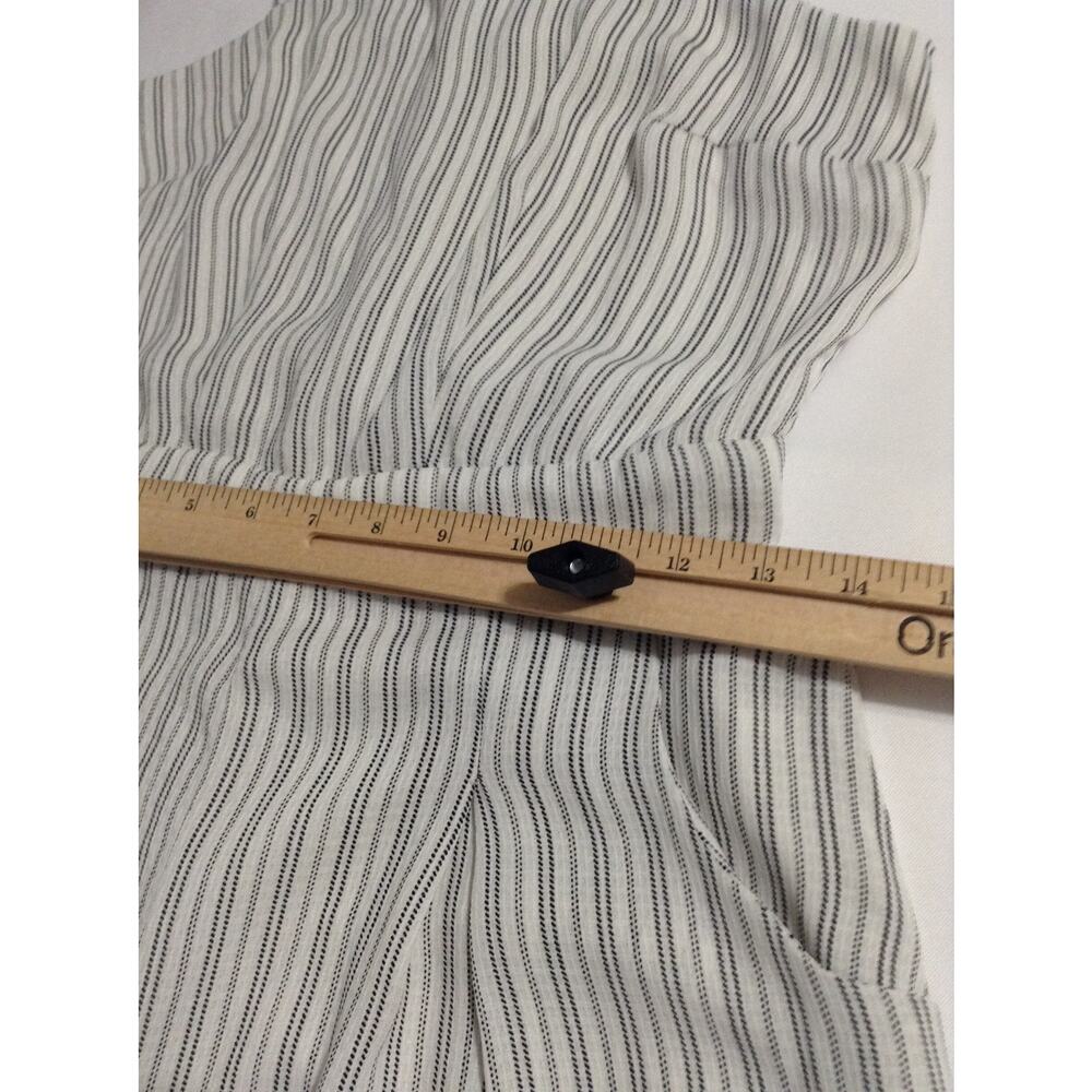 4SI3NNA Striped Wide Leg Jumpsuit S Halter Criss Cross Back Pockets White Black - Picture 8 of 16